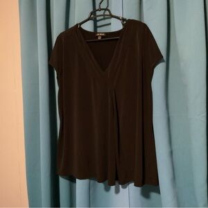 Lane Bryant Classic Black V-Neck Blouse